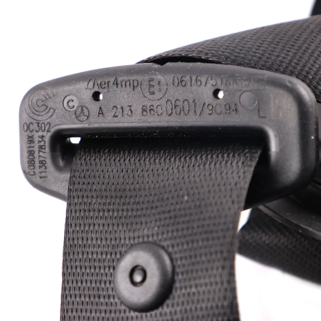 Mercedes W213 Seat Belt Front Left N/S Black - SKU A2138600601 - Part number A2138600601