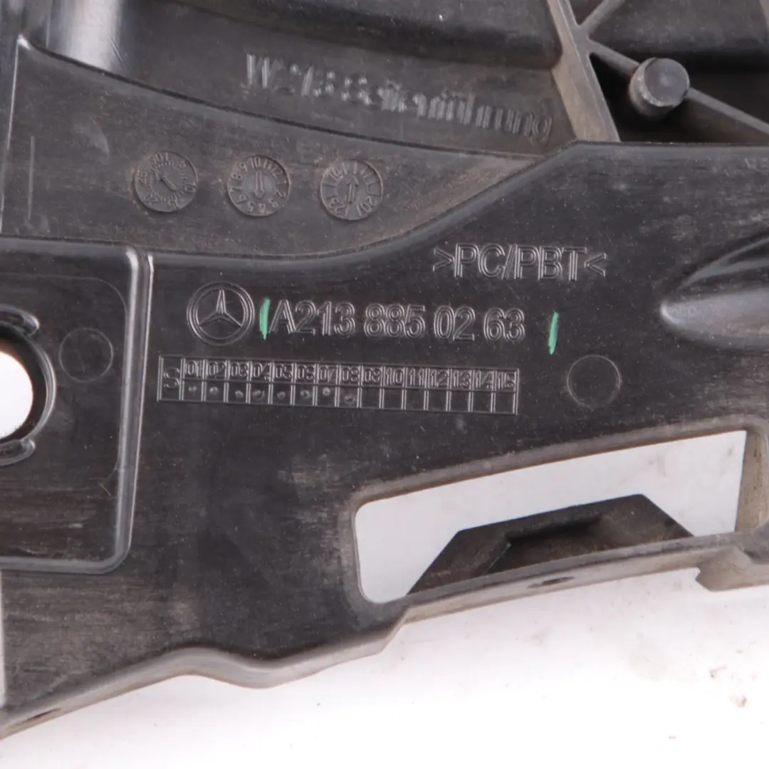 Guide Rear Bumper Side Right O/S Mount Bracket Support to Mercedes W213 with Part number A2138850263 Mercedes W213 Guide Rear Bumper Side Right O/S Mount Bracket Support - SKU A2138850263 - Part number A2138850263