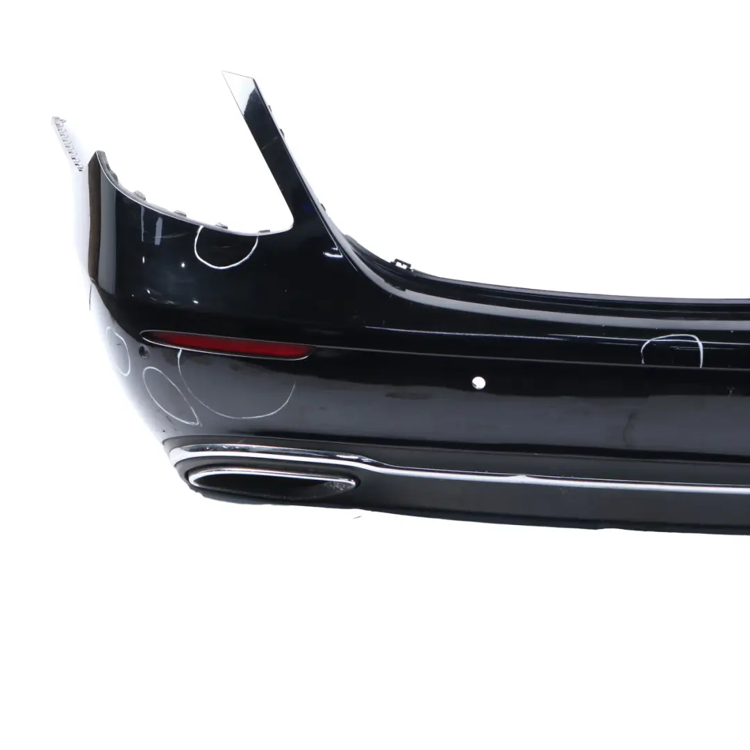 Bumper Trim Panel Covering Schwarz Black - 040 to Mercedes W213 Rear with Part number A2138850425 Mercedes W213 Rear Bumper Trim Panel Covering Schwarz Black - 040 - SKU A2138850425-BLA - Part number A2138850425