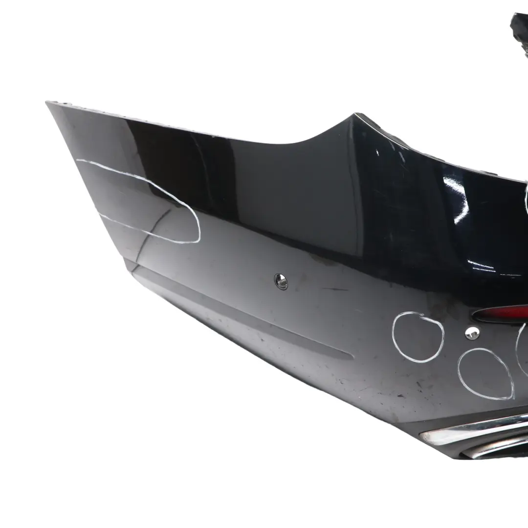 Bumper Trim Panel Covering Schwarz Black - 040 to Mercedes W213 Rear with Part number A2138850425 Mercedes W213 Rear Bumper Trim Panel Covering Schwarz Black - 040 - SKU A2138850425-BLA - Part number A2138850425