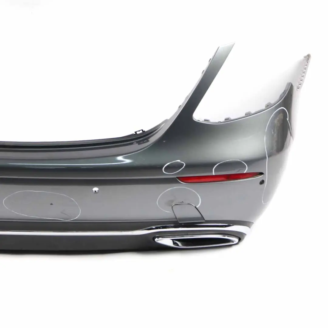 Bumper Trim Panel Covering Selenite Grey Metallic - 992 to Mercedes W213 Rear with Part number A2138850425 Mercedes W213 Rear Bumper Trim Panel Covering Selenite Grey Metallic - 992 - SKU A2138850425-SEL - Part number A2138850425