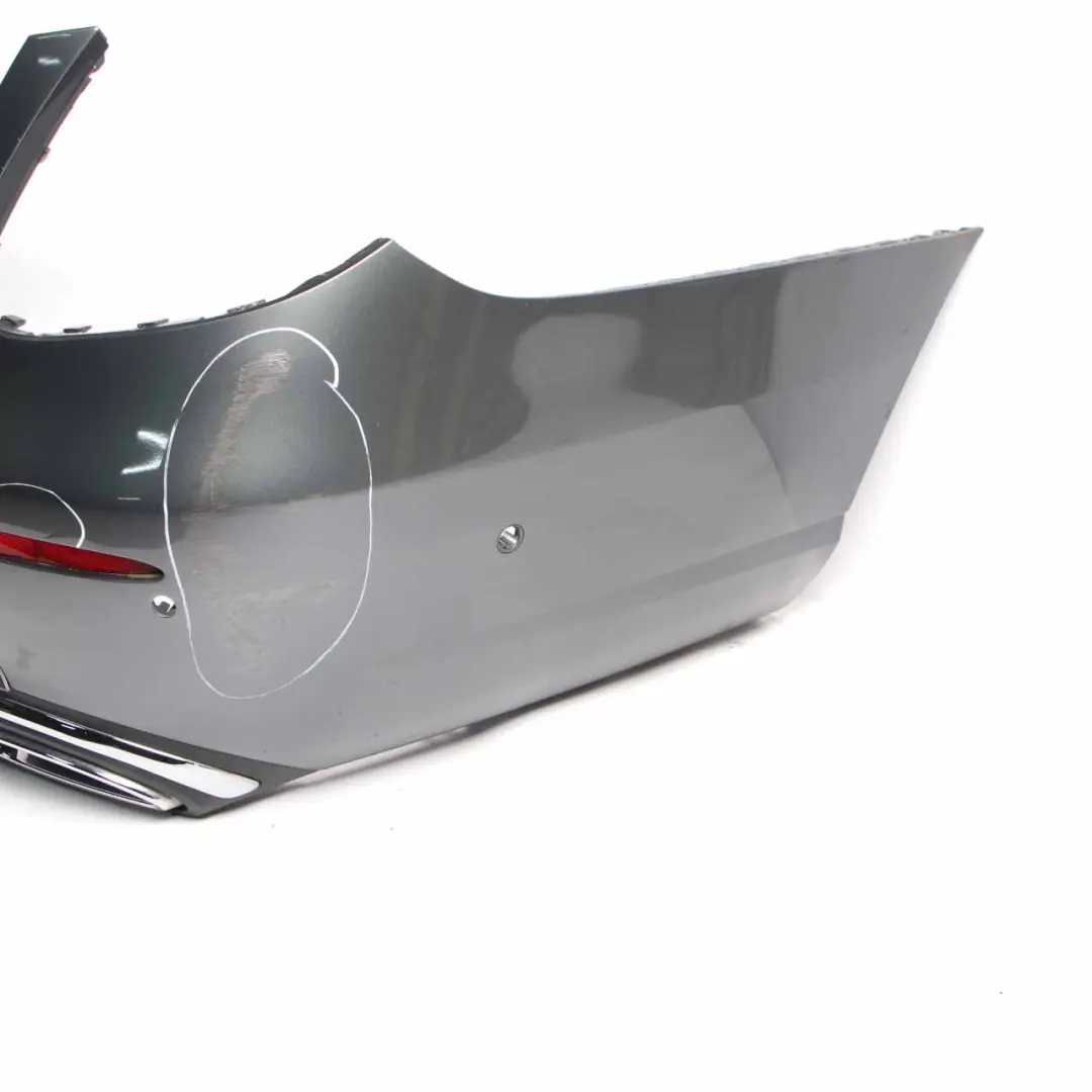Mercedes W213 Rear Bumper Trim Panel Covering Selenite Grey Metallic - 992 - SKU A2138850425-SEL - Part number A2138850425