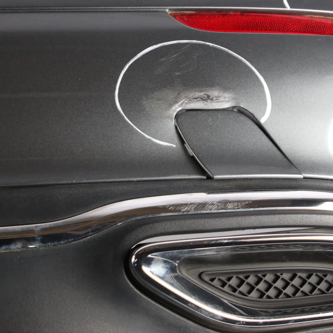 Bumper Trim Panel Covering Selenite Grey Metallic - 992 to Mercedes W213 Rear with Part number A2138850425 Mercedes W213 Rear Bumper Trim Panel Covering Selenite Grey Metallic - 992 - SKU A2138850425-SEL - Part number A2138850425