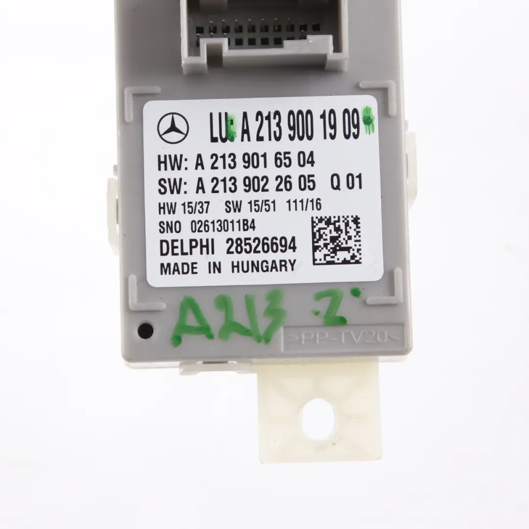 Unità di controllo luci ambiente Modulo ECU per Mercedes W213 con numero di parte A2139001909 Mercedes W213 Unità di controllo luci ambiente Modulo ECU - SKU A2139001909 - Numero di parte A2139001909
