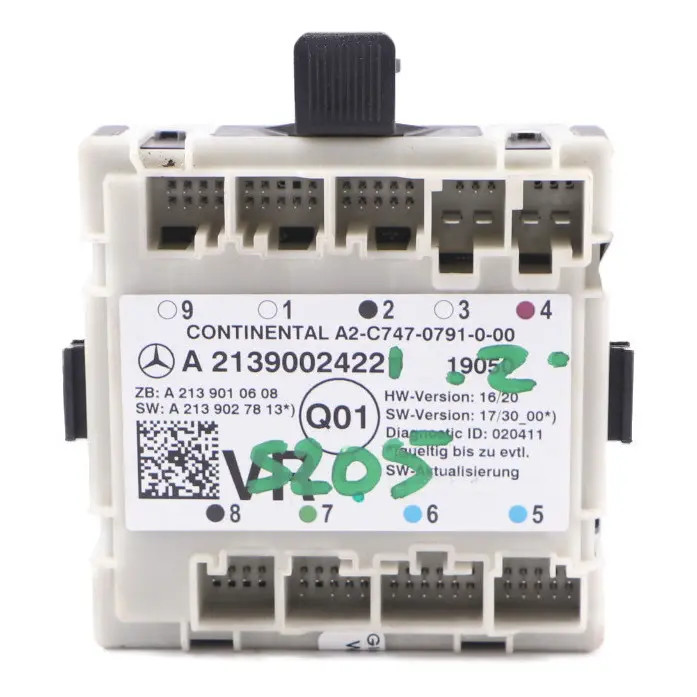 Módulo Control Puerta Delantera Derecha Lado Exterior para Mercedes W213 con número de pieza A2139002422 Mercedes W213 Módulo Control Puerta Delantera Derecha Lado Exterior - SKU A2139002422 - Número de pieza A2139002422