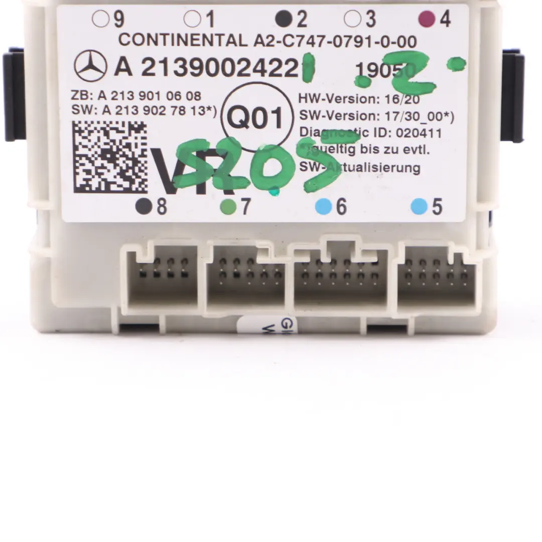 Front Door Module Control Module Unit Right O/S to Mercedes W213 with Part number A2139002422 Mercedes W213 Front Door Module Control Module Unit Right O/S - SKU A2139002422 - Part number A2139002422