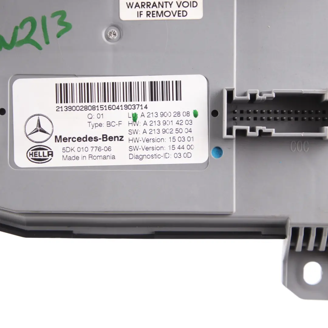 SAM Module Mercedes W213 S213 Control Unit Front ECU to with Part number A2139002808 SAM Module Mercedes W213 S213 Control Unit Front ECU - SKU A2139002808 - Part number A2139002808