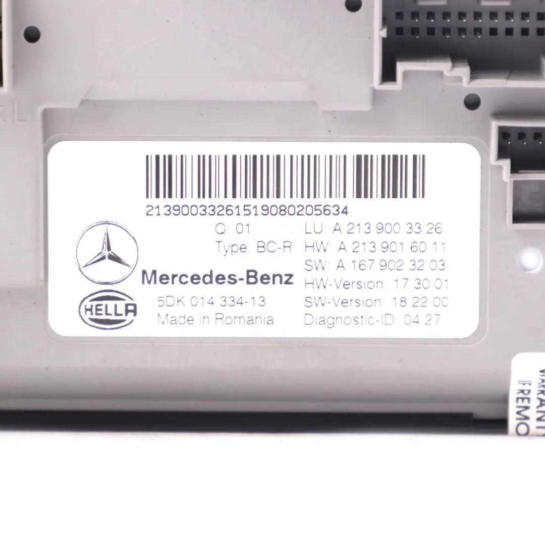 Moduł SAM Mercedes W213 C238 Sterownik Modułu Komfortu SAM do o numerze A2139003326 Moduł SAM Mercedes W213 C238 Sterownik Modułu Komfortu SAM - SKU A2139003326 - Numer Części A2139003326
