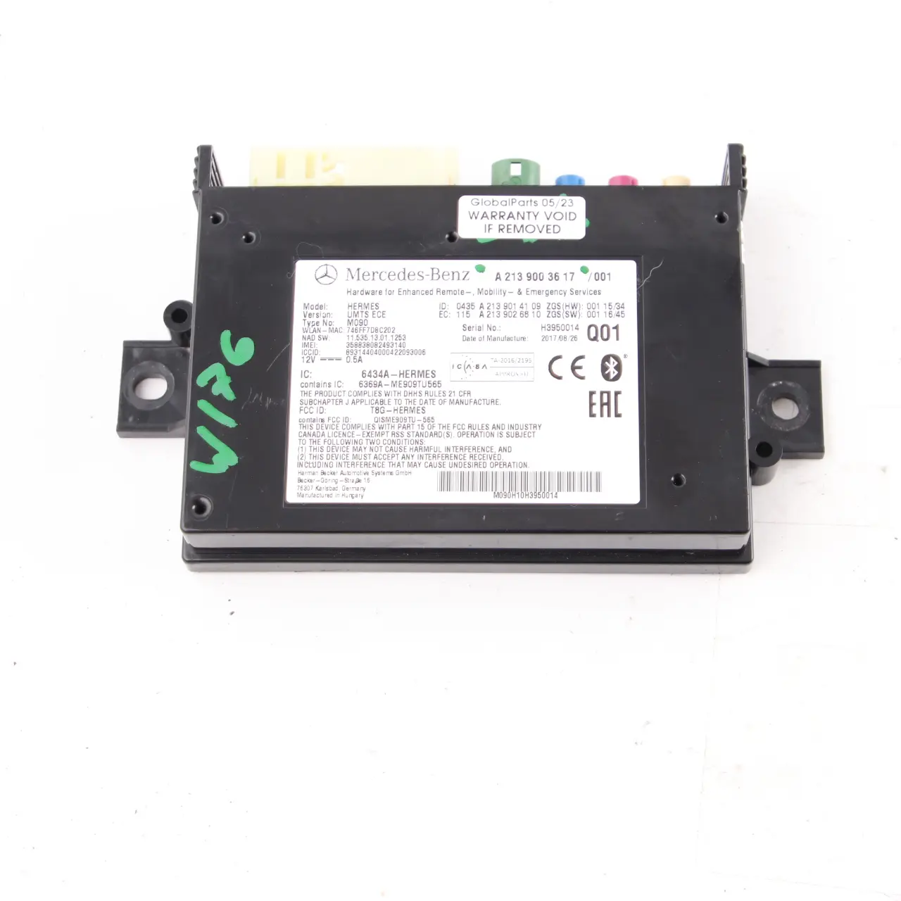 Módulo Telemático Mercedes W176 W207 W205 Bluetooth Unidad Control A2139003617