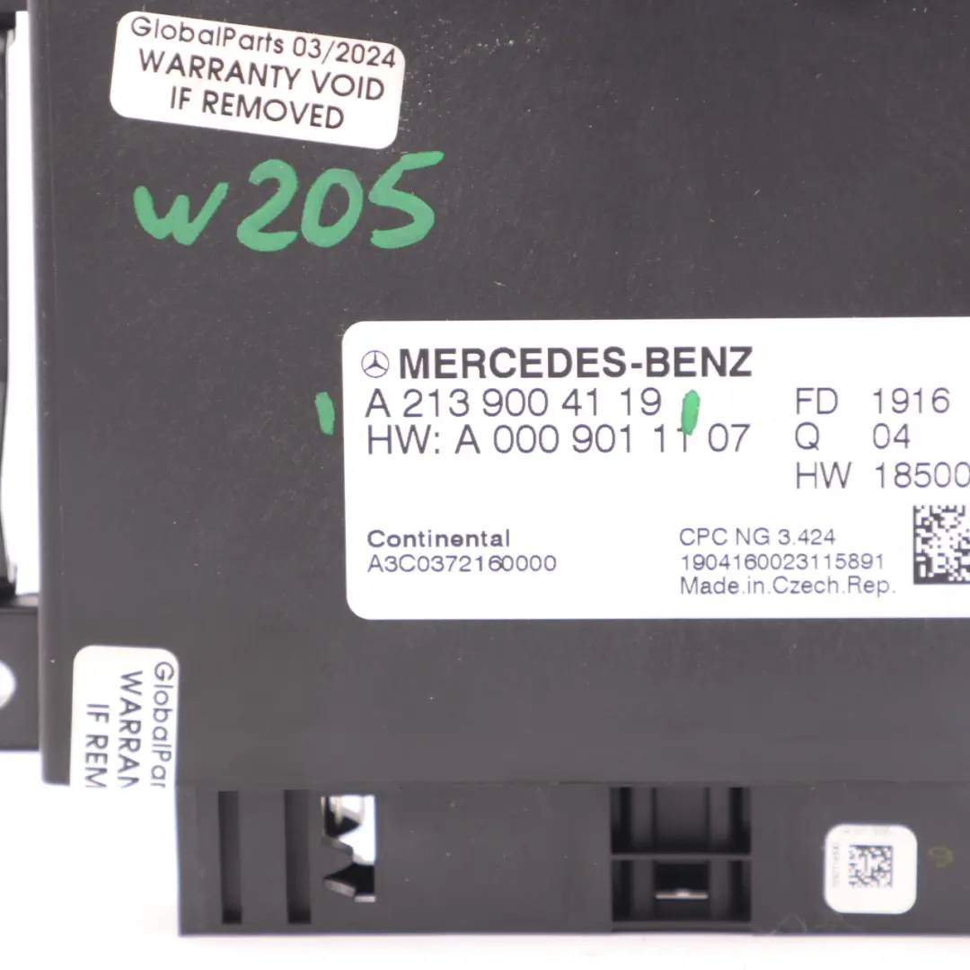  Modul Mercedes W205 Antriebsstrang Getriebesteuerungsmodul Einheit - SKU A2139004119 - Teilenummer A2139004119