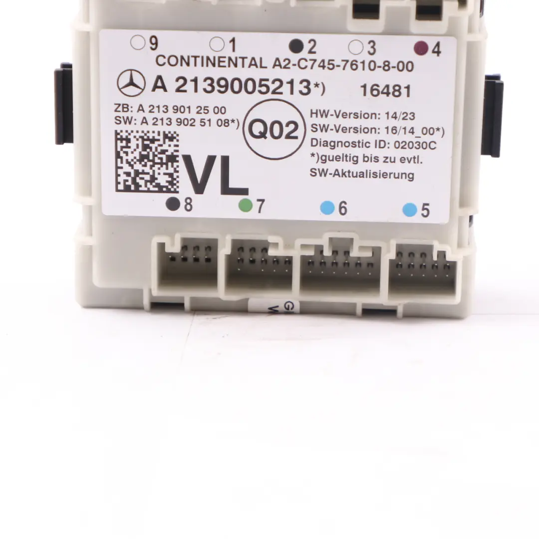 Mercedes W213 Módulo ECU Control Puerta Delantera Izquierda - SKU A2139005213 - Número de pieza A2139005213