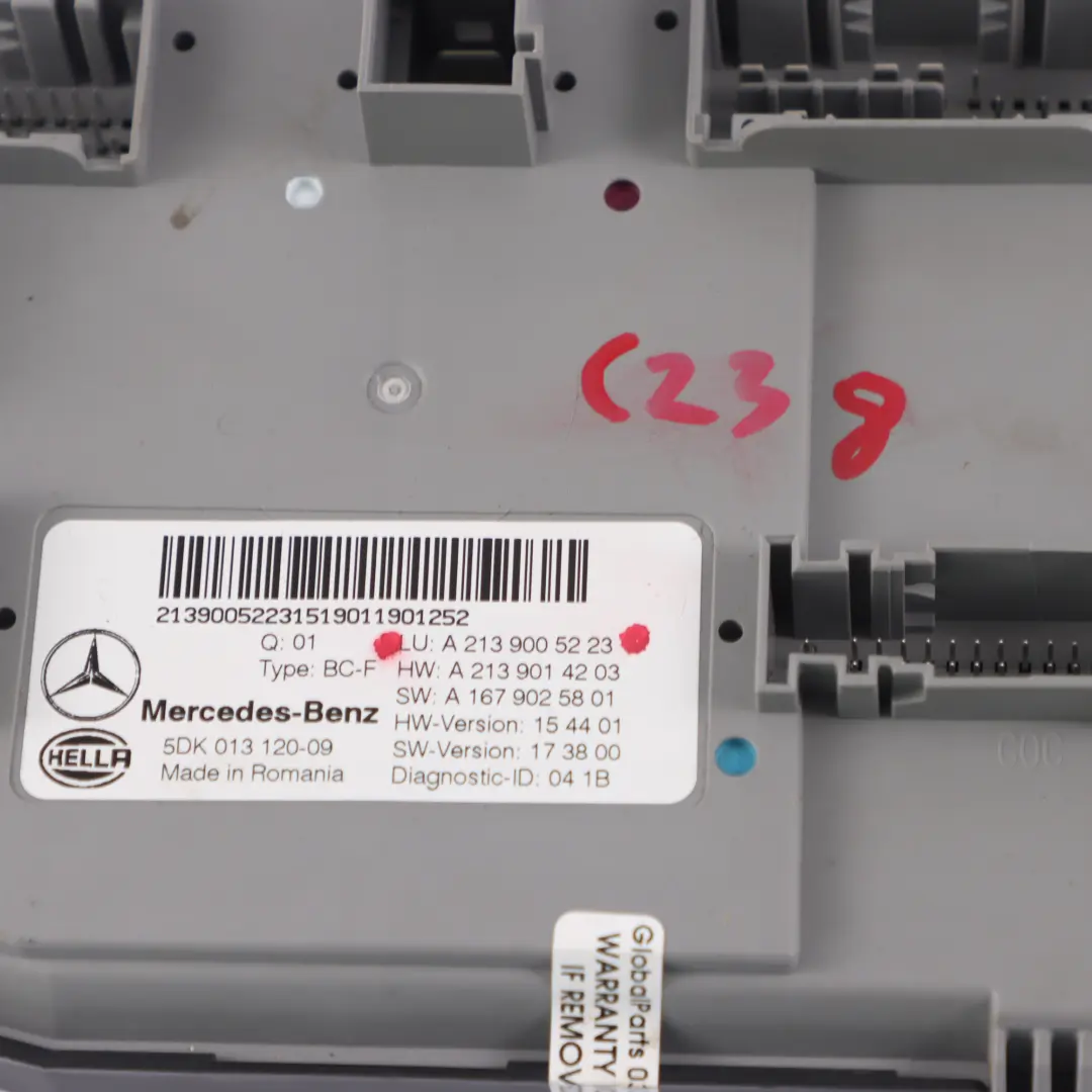  Módulo SAM Mercedes W213 C238 Unidad de Control Delantera ECU - SKU A2139005223 - Número de pieza A2139005223