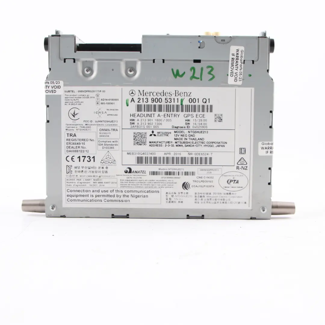 Unità principale CD Media Player Audio Auto Radio per Mercedes W213 con numero di parte A2139005311 Mercedes W213 Unità principale CD Media Player Audio Auto Radio - SKU A2139005311 - Numero di parte A2139005311