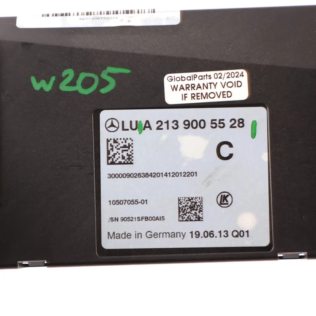 Mercedes W205 W213 Ignition Central Lock Control Unit Module ECU - SKU A2139005528 - Part number A2139005528