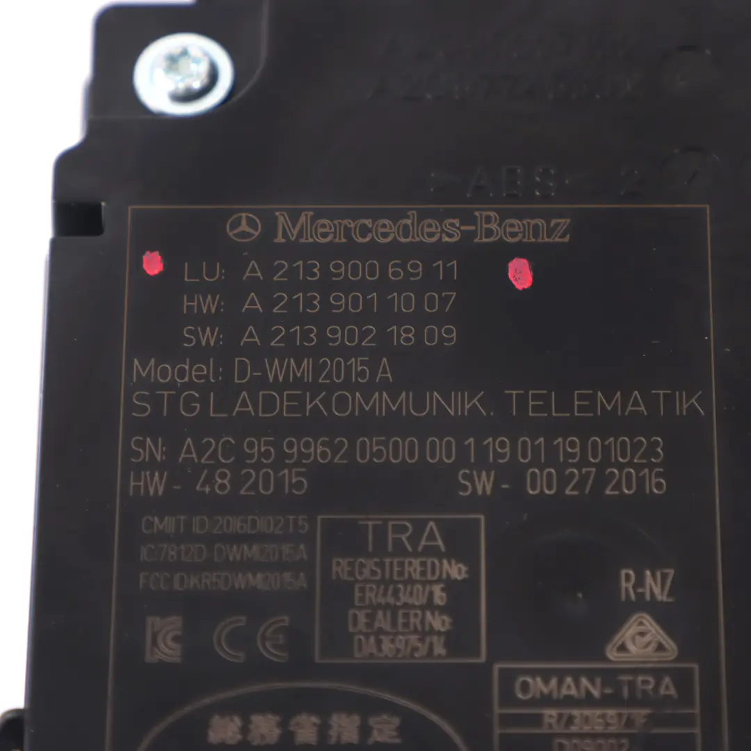 Mercedes W213 C238 Telematic Module De Contrôle Du Téléphone Charge - SKU A2139006911 - Numéro de pièce A2139006911