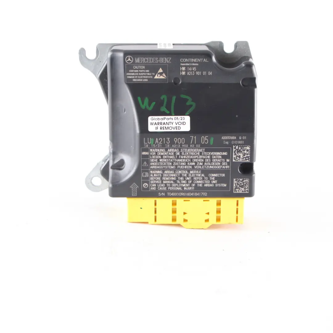 Module Mercedes W213 S213 W238 SRS Control Unit ECU to Air with Part number A2139007105 Air Module Mercedes W213 S213 W238 SRS Control Unit ECU - SKU A2139007105 - Part number A2139007105