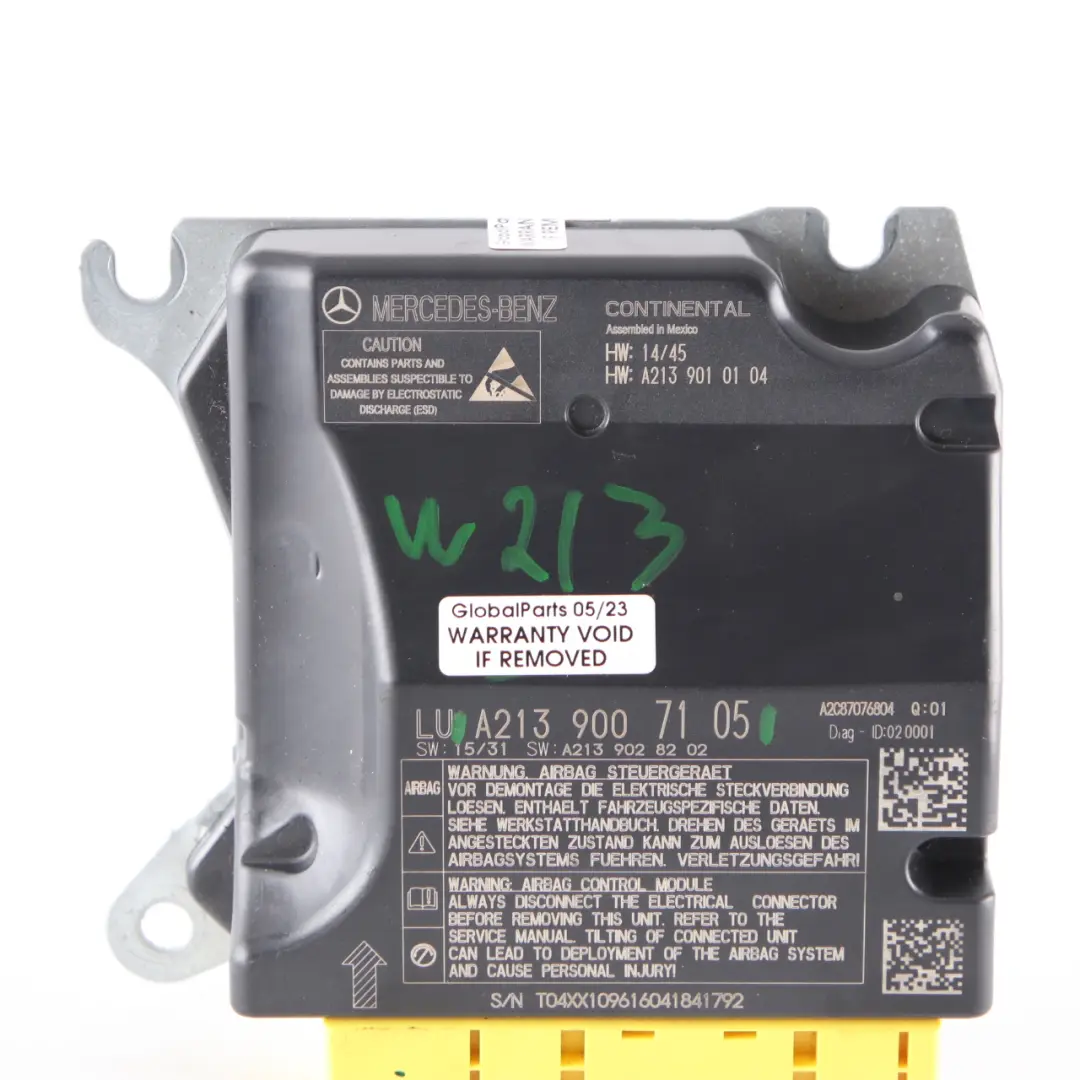 Modulo Aria Mercedes W213 S213 W238 SRS Unità Di Controllo ECU per con numero di parte A2139007105 Modulo Aria Mercedes W213 S213 W238 SRS Unità Di Controllo ECU - SKU A2139007105 - Numero di parte A2139007105