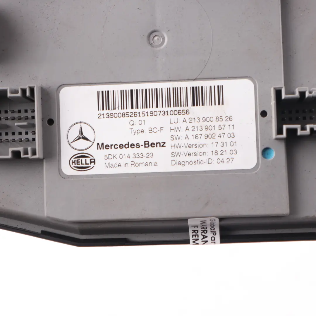 SAM Control Module ECU Front Passenger Side to Mercedes W213 with Part number A2139008526 Mercedes W213 SAM Control Module ECU Front Passenger Side - SKU A2139008526 - Part number A2139008526