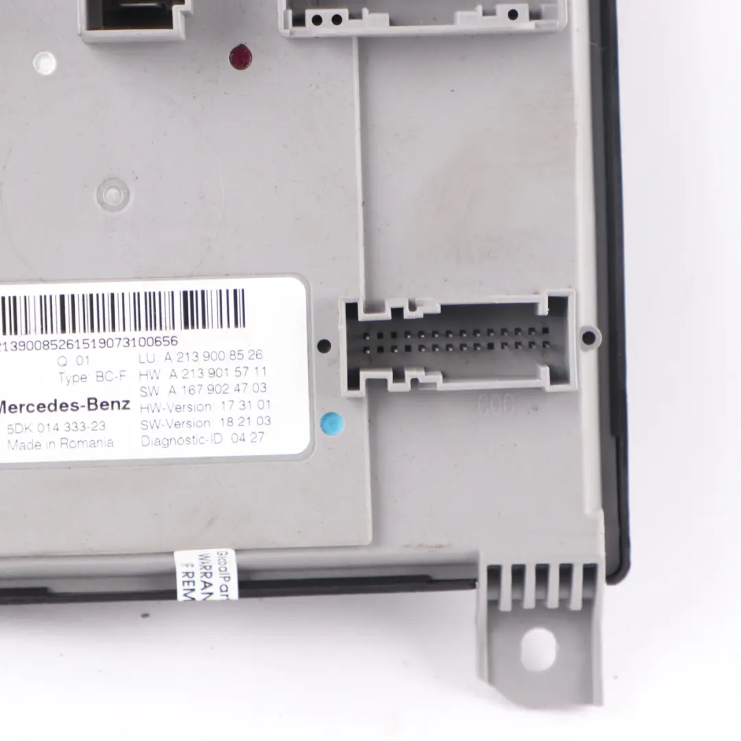 SAM Control Module ECU Front Passenger Side to Mercedes W213 with Part number A2139008526 Mercedes W213 SAM Control Module ECU Front Passenger Side - SKU A2139008526 - Part number A2139008526
