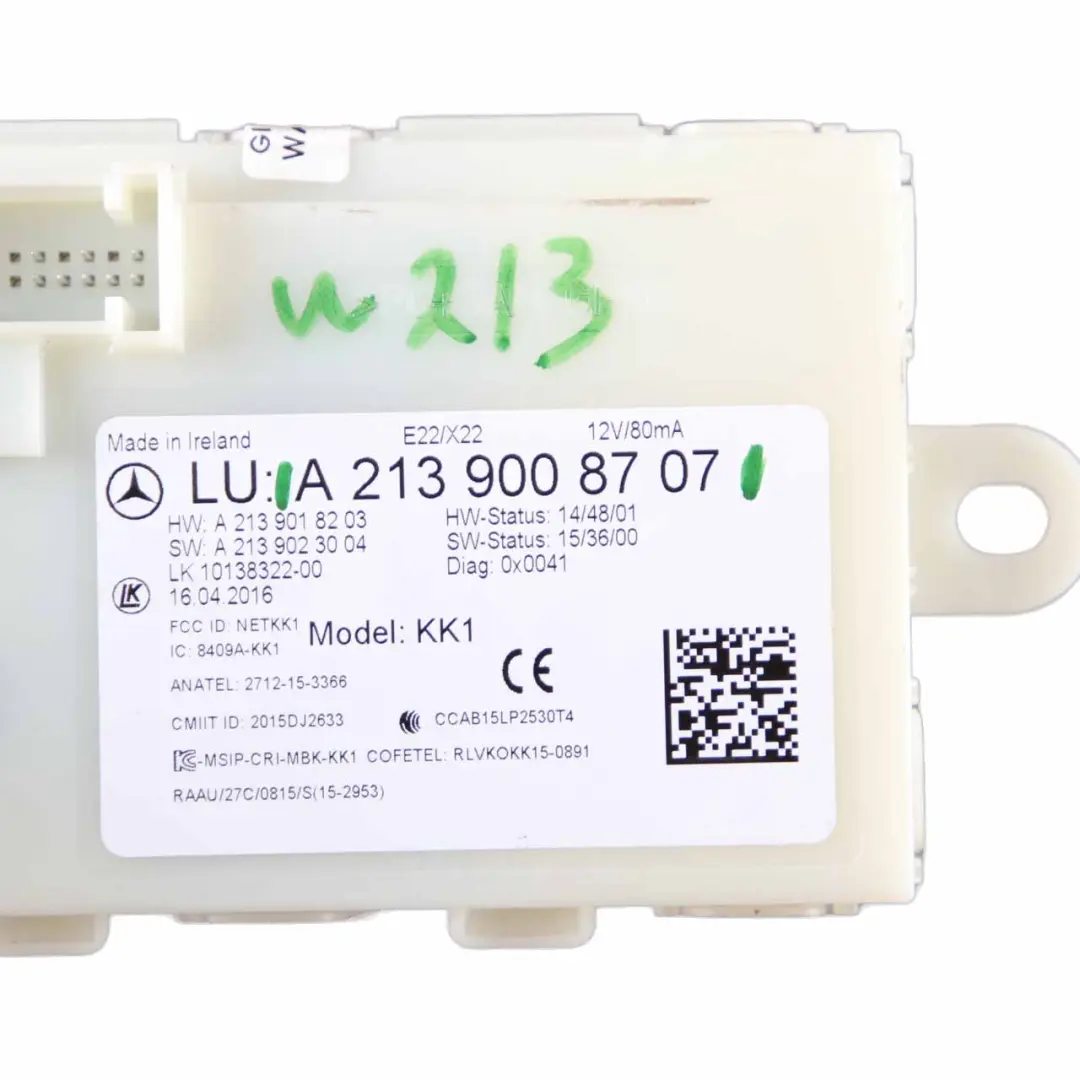  Keyless Module Mercedes W205 W207 W213 ECU Door Lock Control Unit - SKU A2139008707 - Part number A2139008707