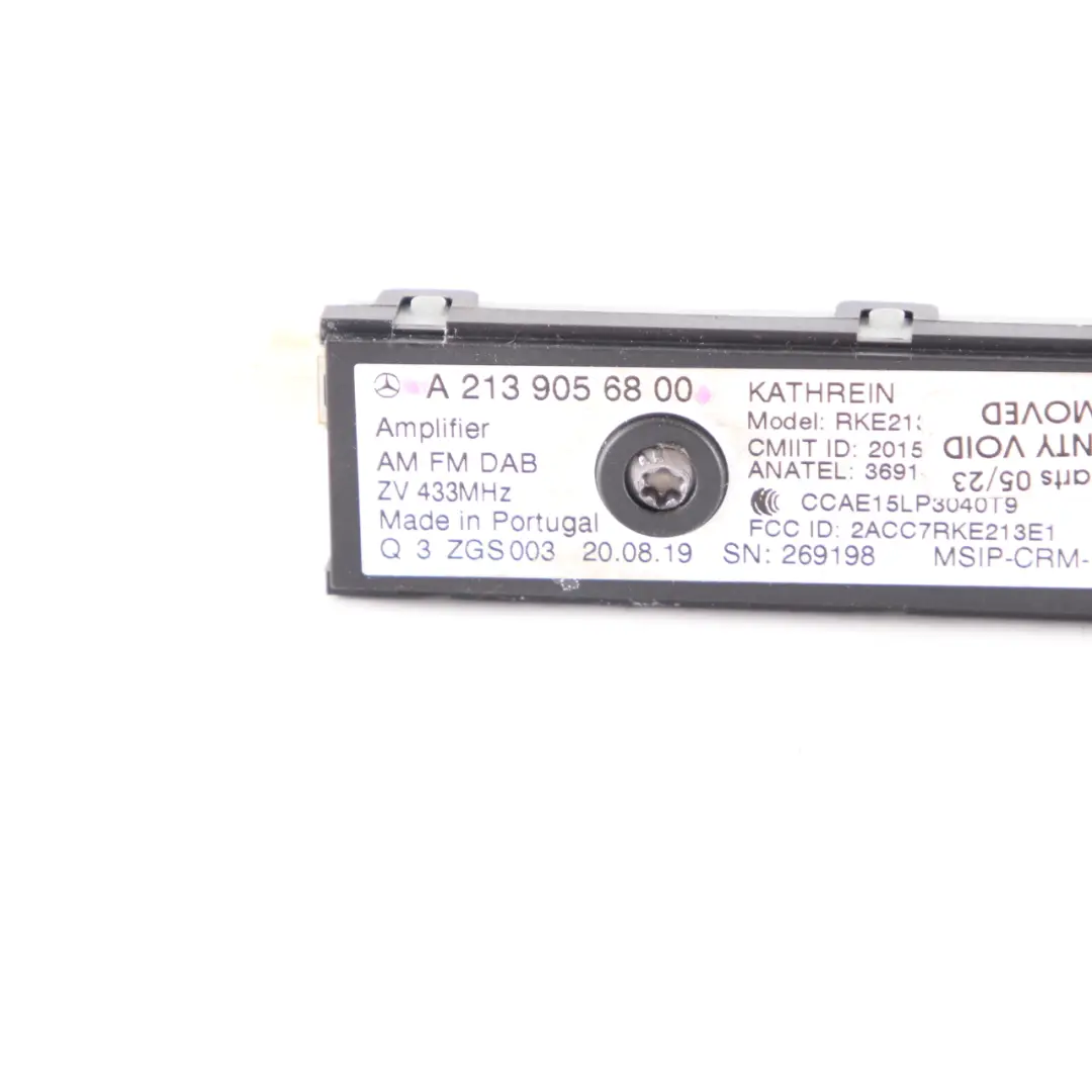 Antenne Amplificateur Mercedes W205 W213 AM FM DAB Aerial Module pour à propos du numéro de pièce A2139056800 Antenne Amplificateur Mercedes W205 W213 AM FM DAB Aerial Module - SKU A2139056800 - Numéro de pièce A2139056800