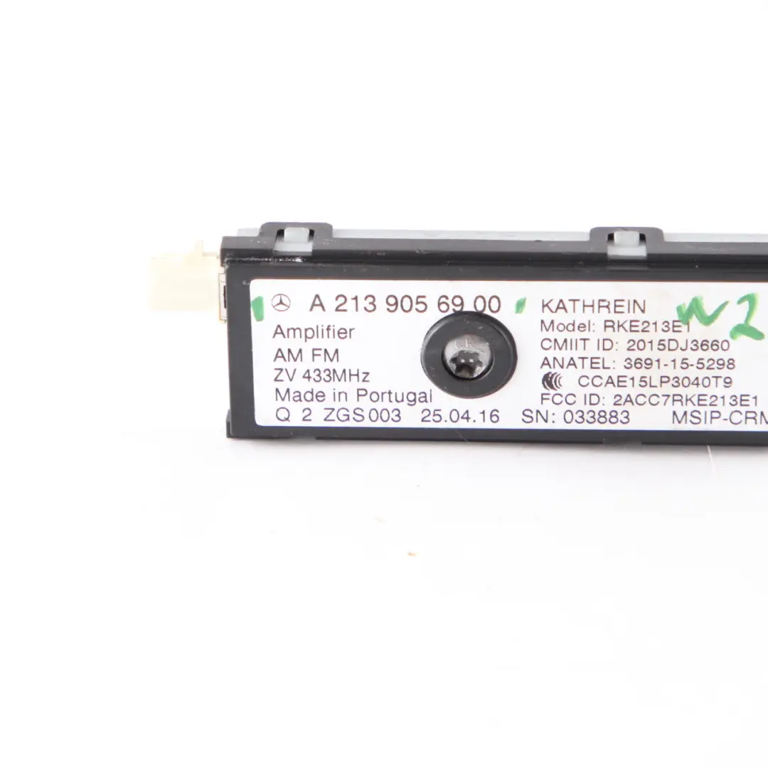 Antenna Amplifier Mercedes W213 S213 W238 Aerial Module Right O/S to with Part number A2139056900 Antenna Amplifier Mercedes W213 S213 W238 Aerial Module Right O/S - SKU A2139056900 - Part number A2139056900