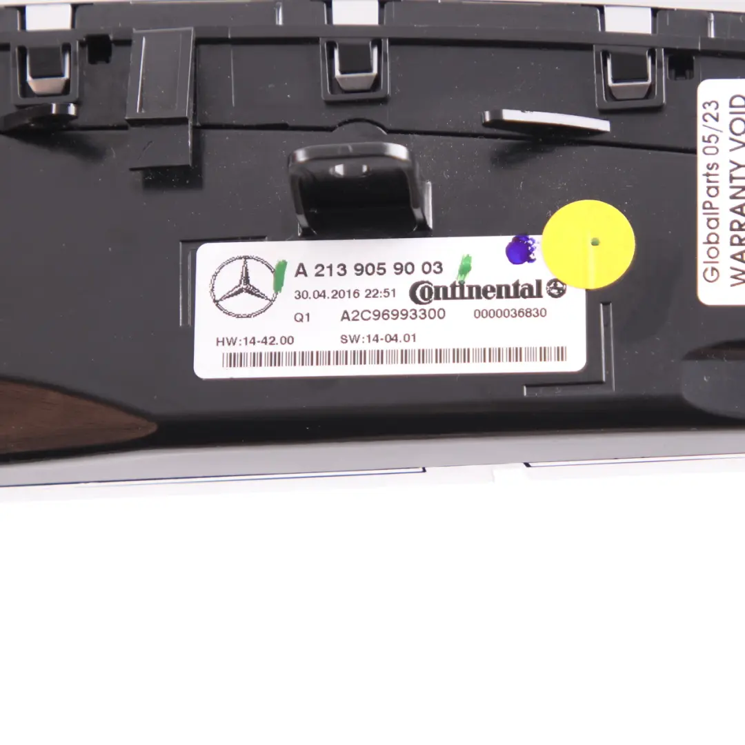 A/C Air Con Klima Heizung Steuergerät Schalttafel für Mercedes W213 mit Teilenummer A2139059003 Mercedes W213 A/C Air Con Klima Heizung Steuergerät Schalttafel - SKU A2139059003 - Teilenummer A2139059003