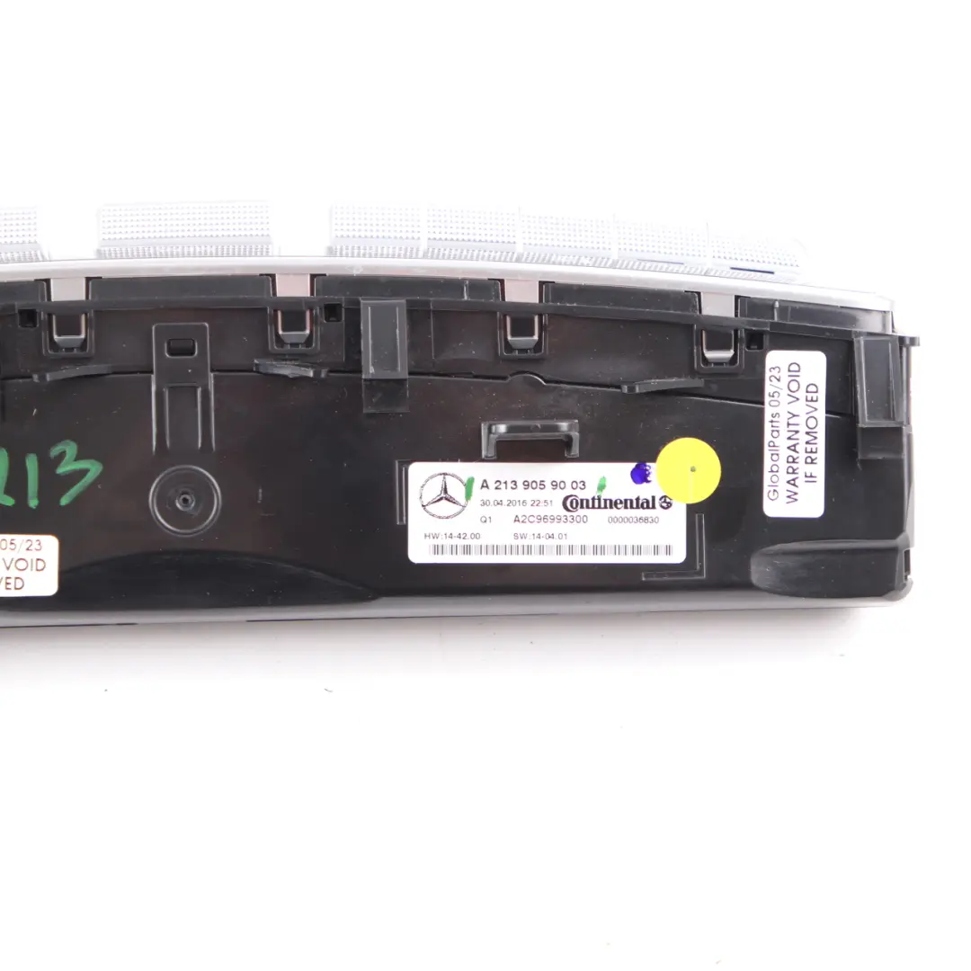 A/C Air Con Klima Heizung Steuergerät Schalttafel für Mercedes W213 mit Teilenummer A2139059003 Mercedes W213 A/C Air Con Klima Heizung Steuergerät Schalttafel - SKU A2139059003 - Teilenummer A2139059003