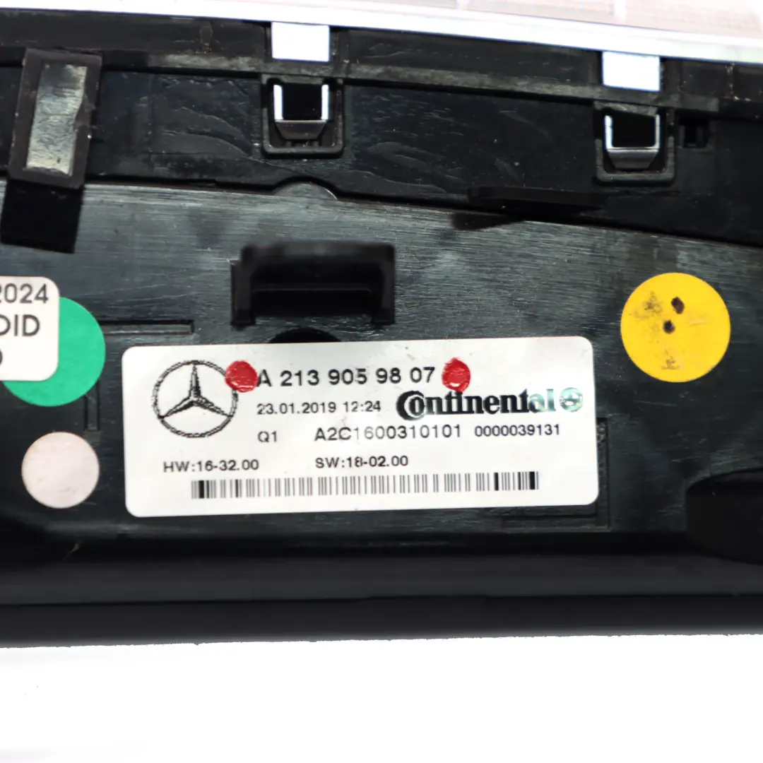  Panneau de climatisation Mercedes W213 W238 Interrupteur de contrôle - SKU A2139059807 - Numéro de pièce A2139059807