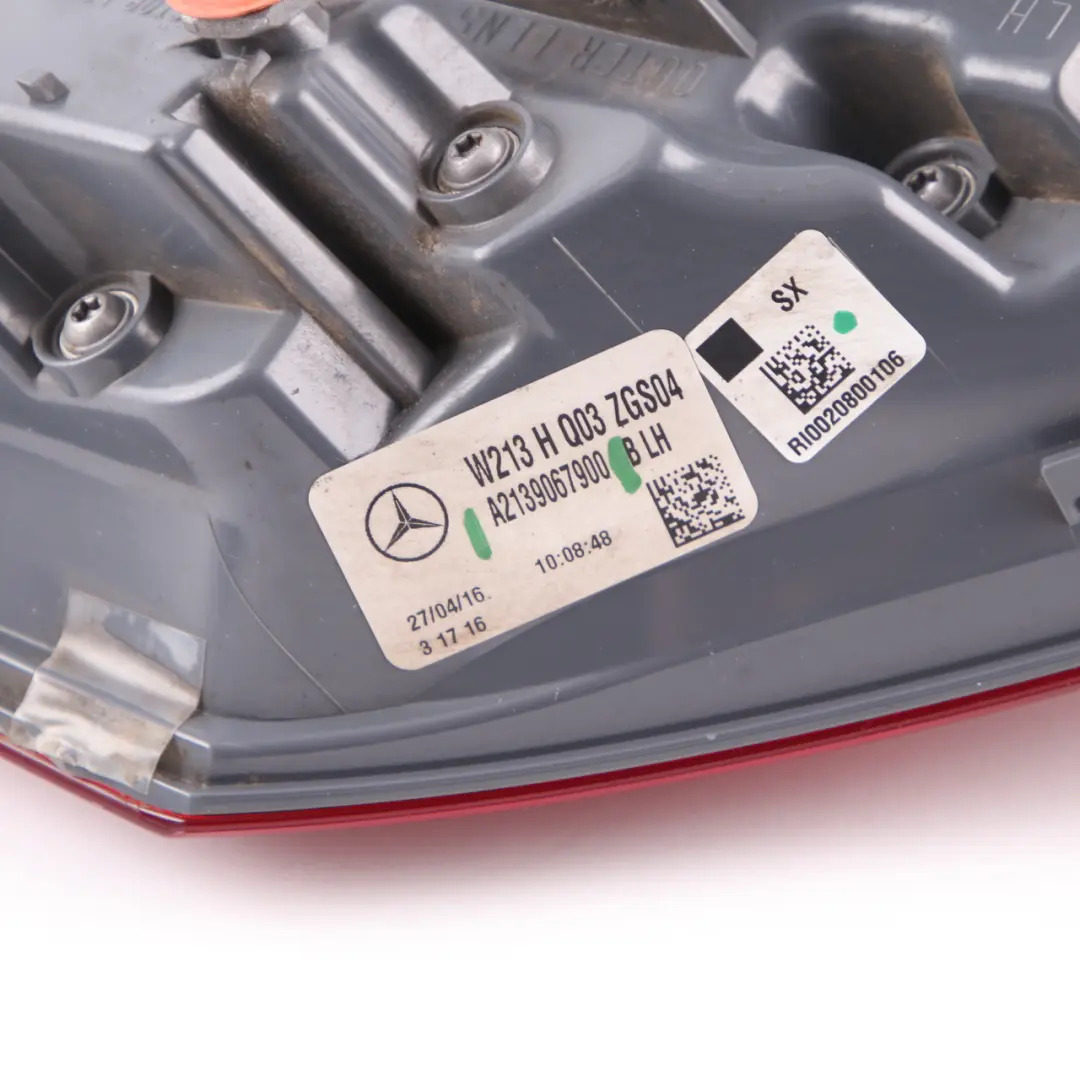 Lamp Mercedes W213 Saloon Left N/S Tail Light Side Panel to Rear with Part number A2139067900 Rear Lamp Mercedes W213 Saloon Left N/S Tail Light Side Panel - SKU A2139067900 - Part number A2139067900