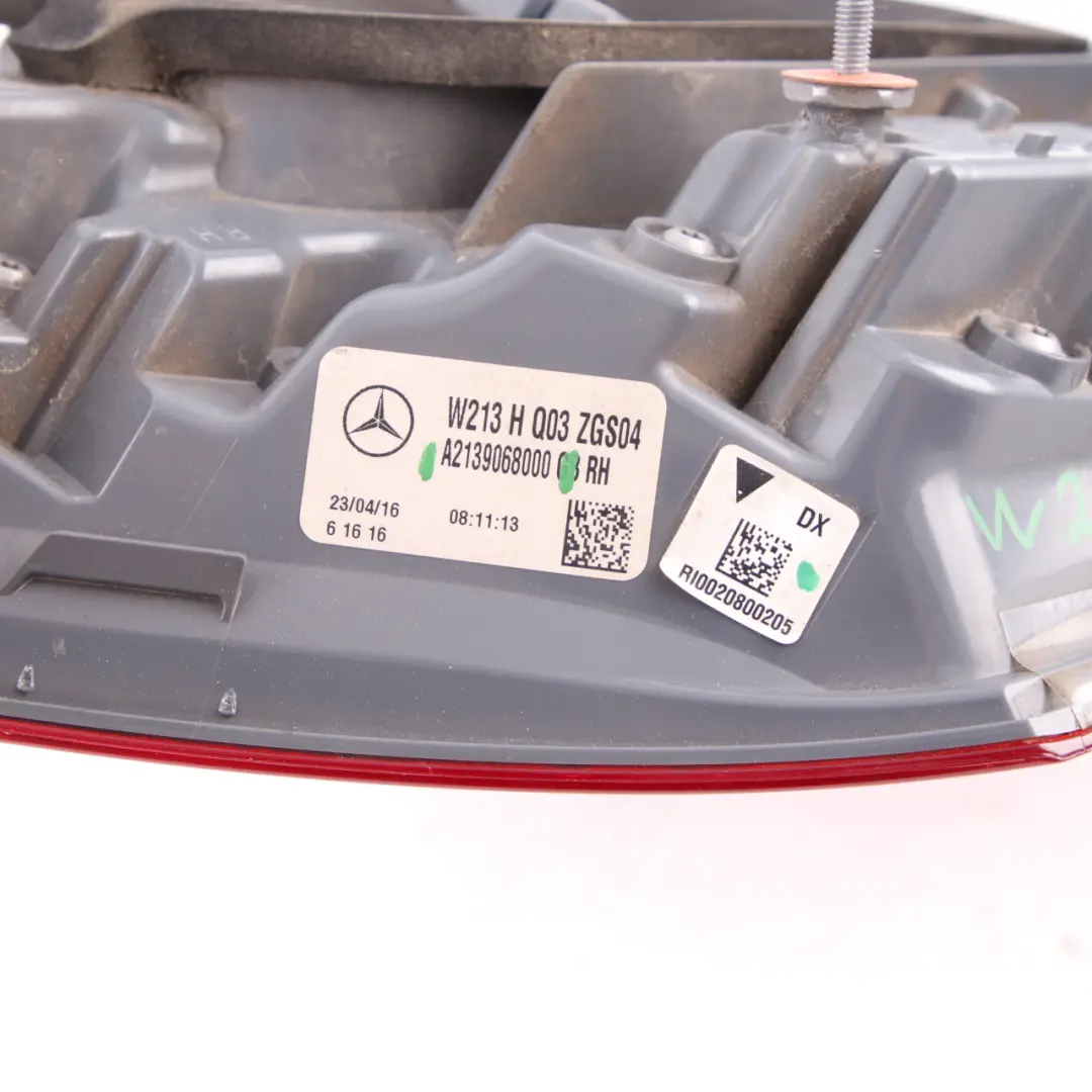 Lamp Mercedes W213 Saloon Right O/S Tail Light Side Panel to Rear with Part number A2139068000 Rear Lamp Mercedes W213 Saloon Right O/S Tail Light Side Panel - SKU A2139068000 - Part number A2139068000