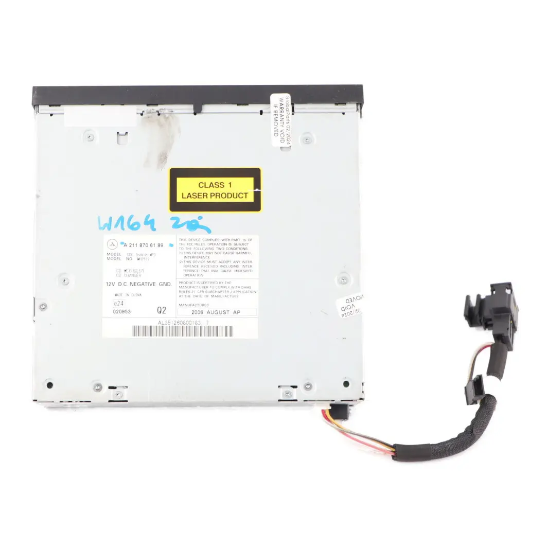 Changer Mercedes W164 CD Changer 6 Disc Player to CD with Part number A2178706189 CD Changer Mercedes W164 CD Changer 6 Disc Player - SKU A2178706189 - Part number A2178706189