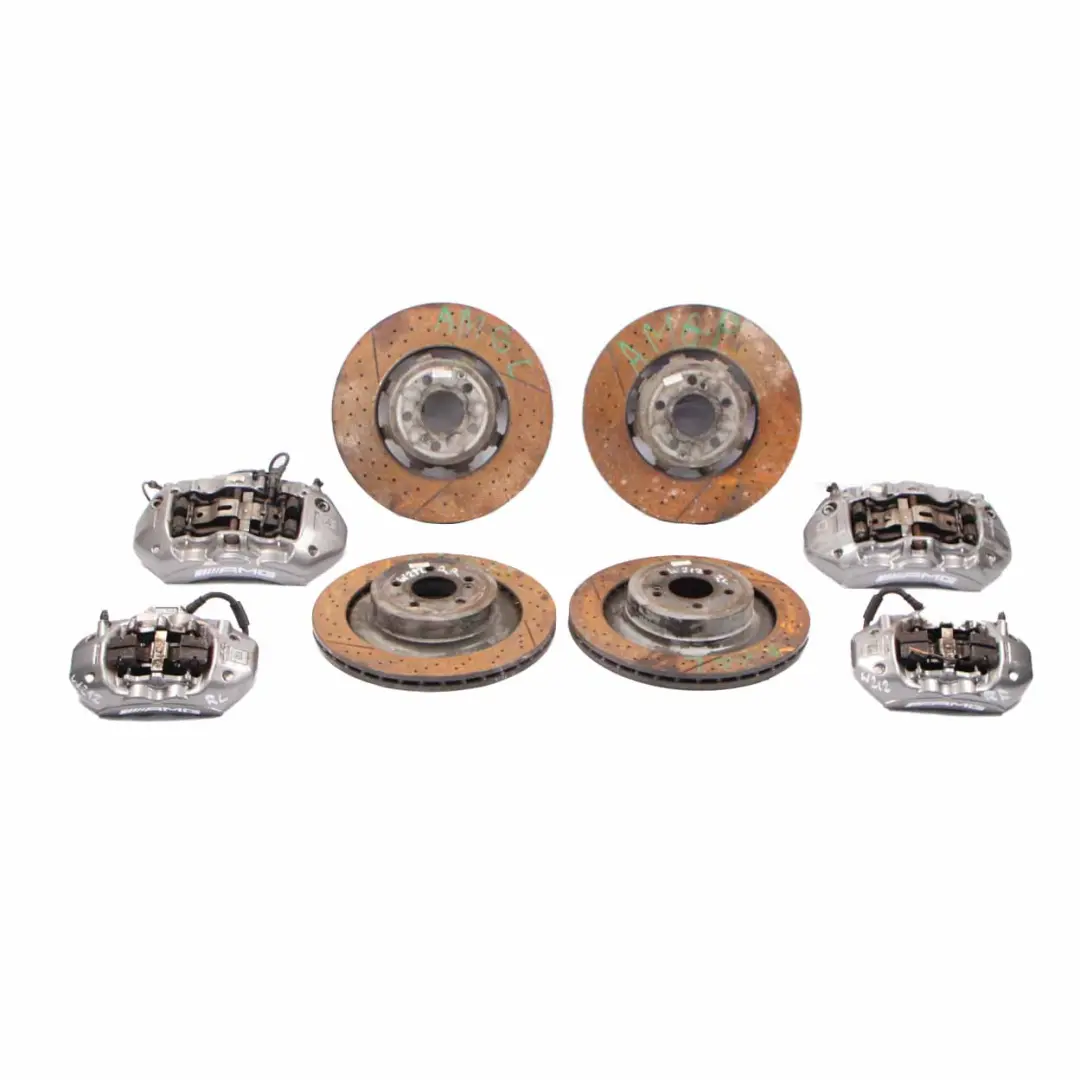 Brake Disc Caliper Mercedes W212 E 63 AMG Rear Left Right Wheel N/O/S Brake Set to with Part number A2184214798 Brake Disc Caliper Mercedes W212 E 63 AMG Rear Left Right Wheel N/O/S Brake Set - SKU A2184214798 - Part number A2184214798