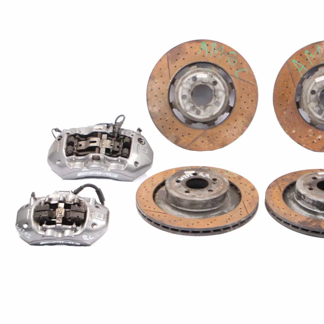 Brake Disc Caliper Mercedes W212 E 63 AMG Rear Left Right Wheel N/O/S Brake Set to with Part number A2184214798 Brake Disc Caliper Mercedes W212 E 63 AMG Rear Left Right Wheel N/O/S Brake Set - SKU A2184214798 - Part number A2184214798