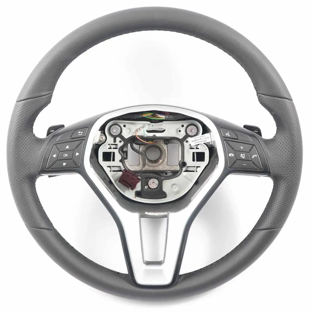 Volante Mercedes W212 NUEVO Cuero Negro con Hilos Negros Paddle Shift - SKU A2184600118-1 - Número de pieza A2184600118