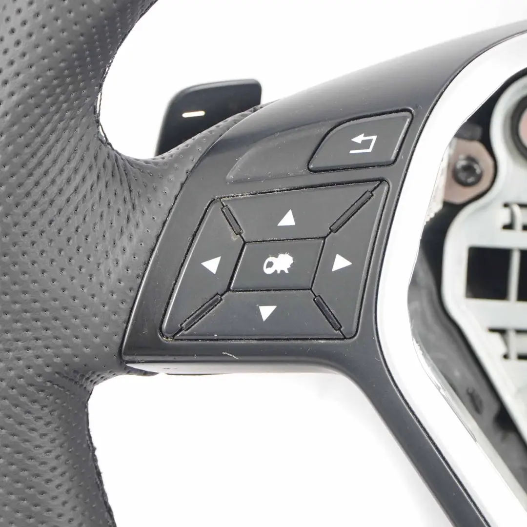  Steering Wheel Mercedes W204 W212 NEW Black Leather Black Threads Paddle Shift - SKU A2184600818-1 - Part number A2184600818