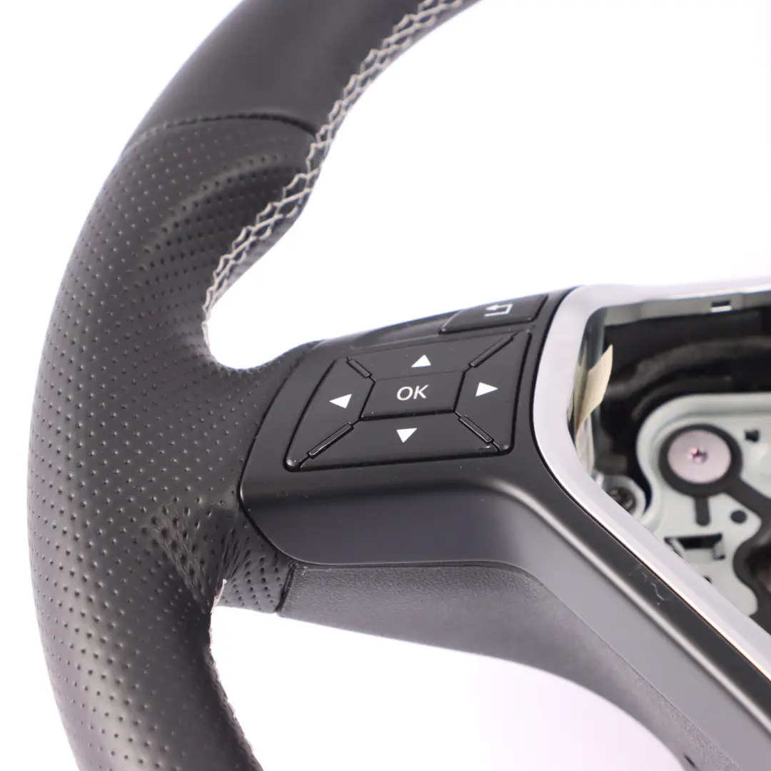 Steering Wheel Mercedes W176 W204 W246 NEW Black Leather with White Threads to with Part number A2184601918 Steering Wheel Mercedes W176 W204 W246 NEW Black Leather with White Threads - SKU A2184601918-1 - Part number A2184601918
