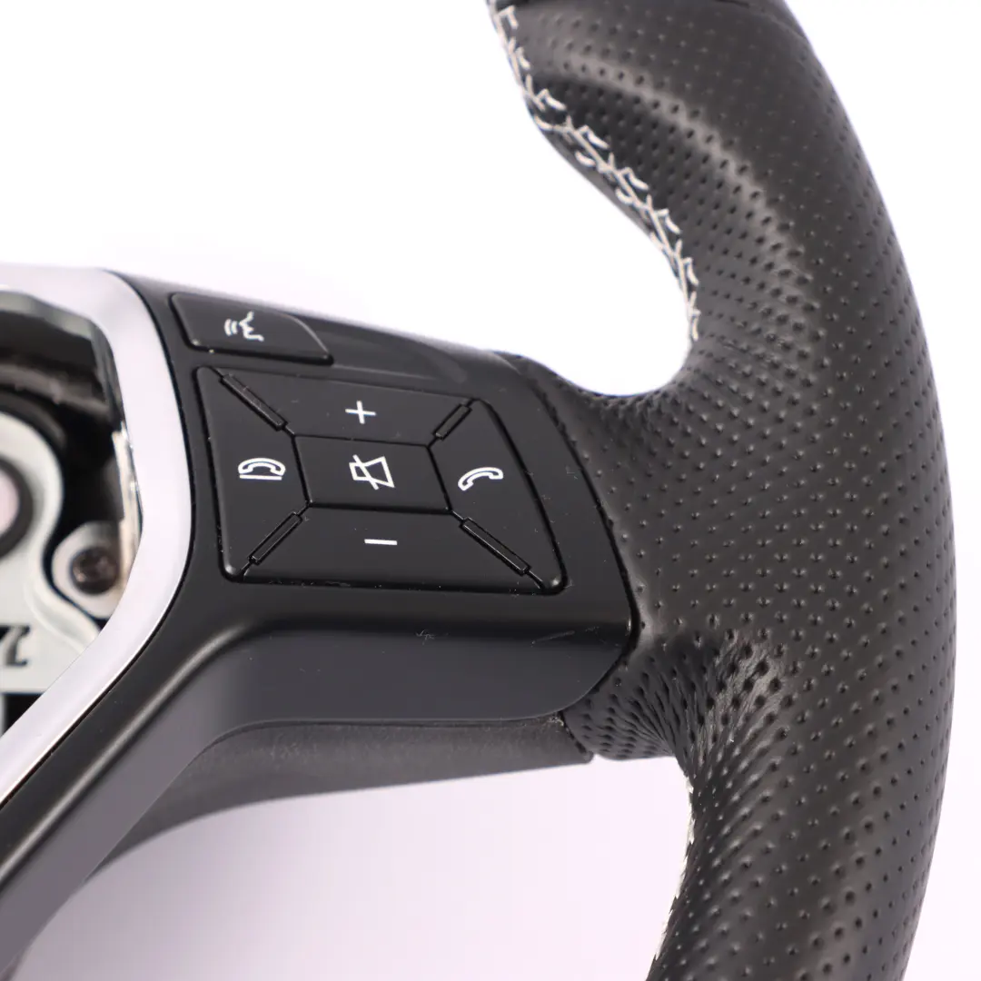 Steering Wheel Mercedes W176 W204 W246 NEW Black Leather with White Threads to with Part number A2184601918 Steering Wheel Mercedes W176 W204 W246 NEW Black Leather with White Threads - SKU A2184601918-1 - Part number A2184601918