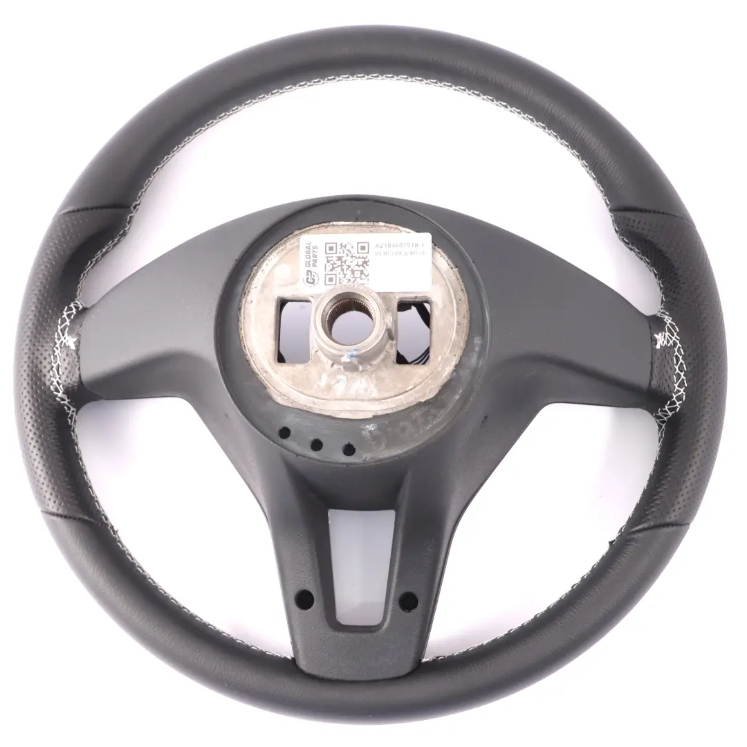  Volant Mercedes W176 W204 W246 NEUF cuir noir avec fils blancs - SKU A2184601918-1 - Numéro de pièce A2184601918