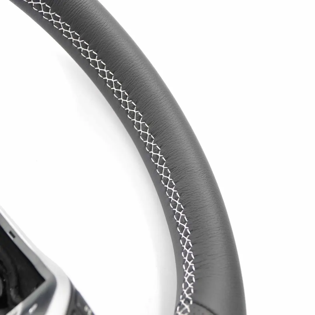 Mercedes W117 W176 W204 W242 NOUVEAU Cuir Noir Sport Volant Palettes Blanc Fils - SKU A2184602018-1 - Numéro de pièce A2184602018
