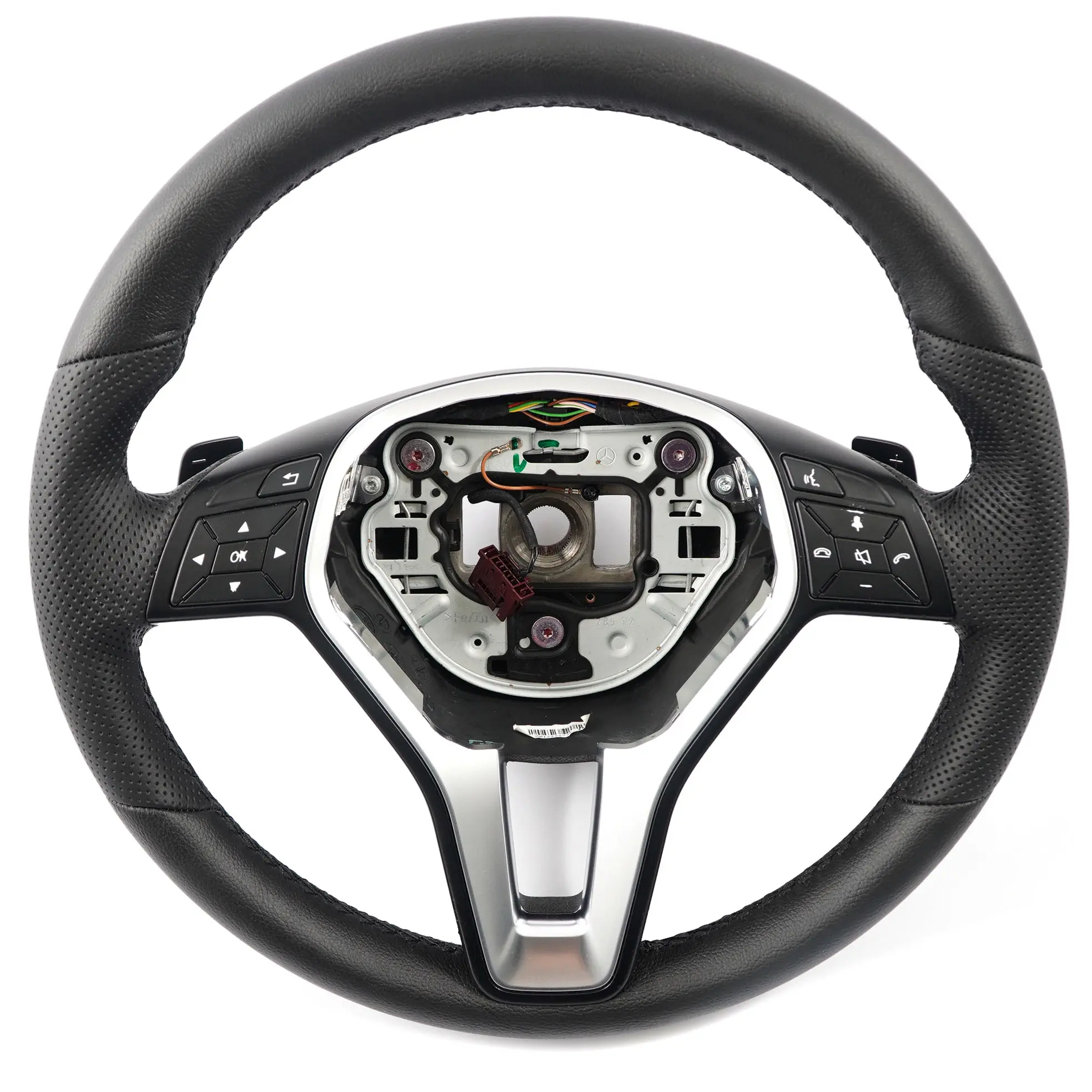 Mercedes W117 W176 W204 W242 NOUVEAU Cuir Noir Sport Volant Palettes Noir Fils