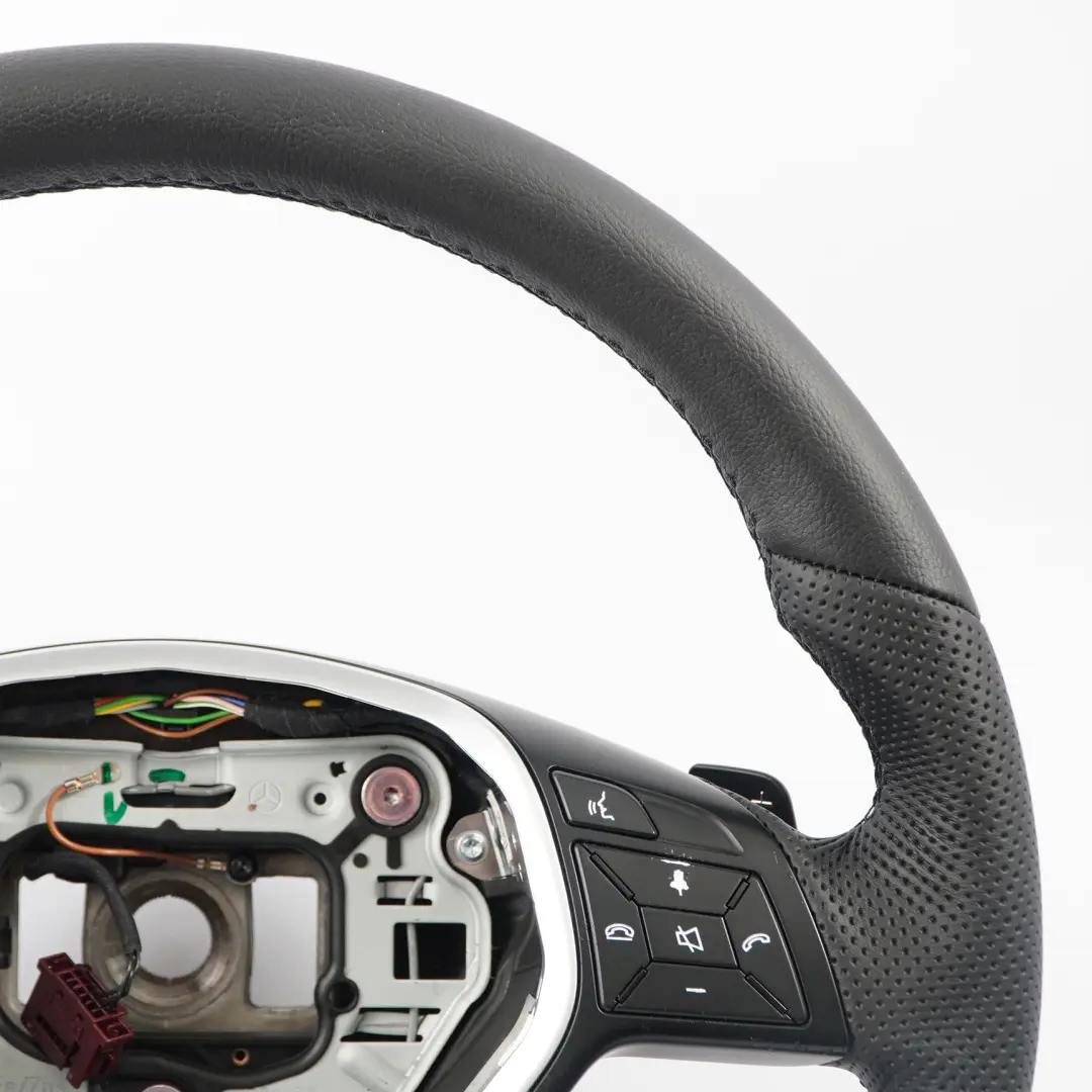 W117 NEW Black Leather Sport Steering Wheel Paddle Shift to Mercedes W176 W204 W246 with Part number A2184602018 Mercedes W176 W204 W246 W117 NEW Black Leather Sport Steering Wheel Paddle Shift - SKU A2184602018-3 - Part number A2184602018