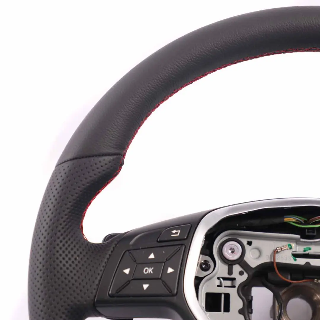  Steering Wheel Mercedes W176 W246 NEW Black Leather Red Threads Paddle Shift - SKU A2184609103-1 - Part number A2184609103