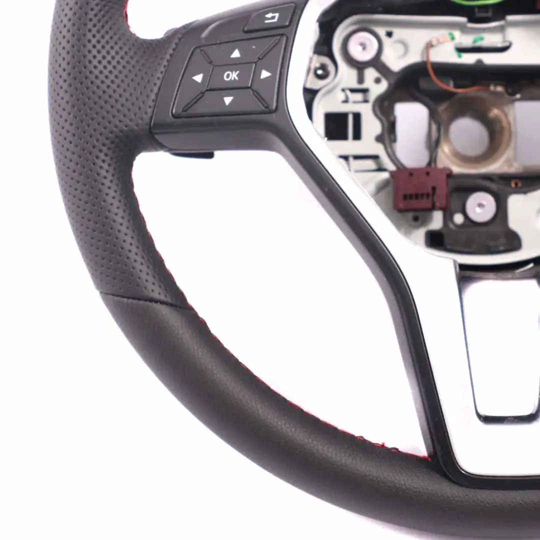  Volant Mercedes W176 W246 NEUF cuir noir fils rouges palettes de changement - SKU A2184609103-1 - Numéro de pièce A2184609103