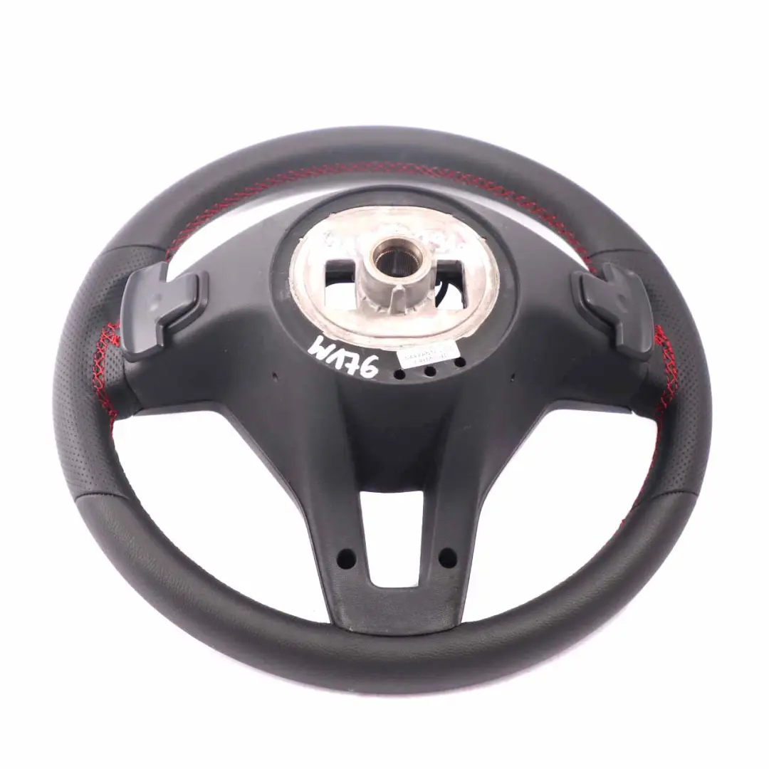  Lenkrad Mercedes W176 W246 NEU Schwarzes Leder Rote Fäden Schaltwippen - SKU A2184609103-1 - Teilenummer A2184609103