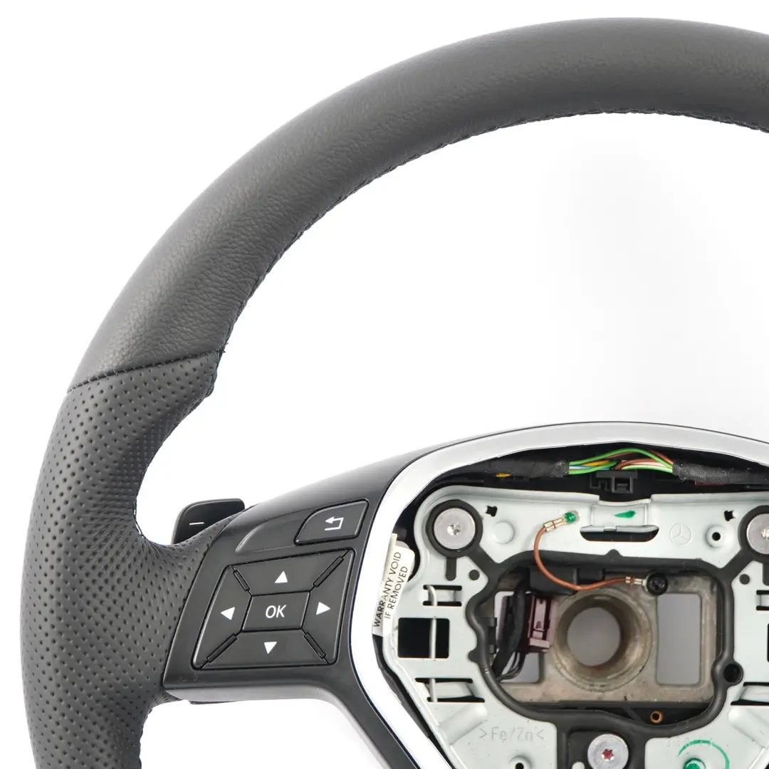 Volante Mercedes W176 W246 NUEVO Cuero Negro Hilos Negro Paddle Shift - SKU A2184609103-2 - Número de pieza A2184609103