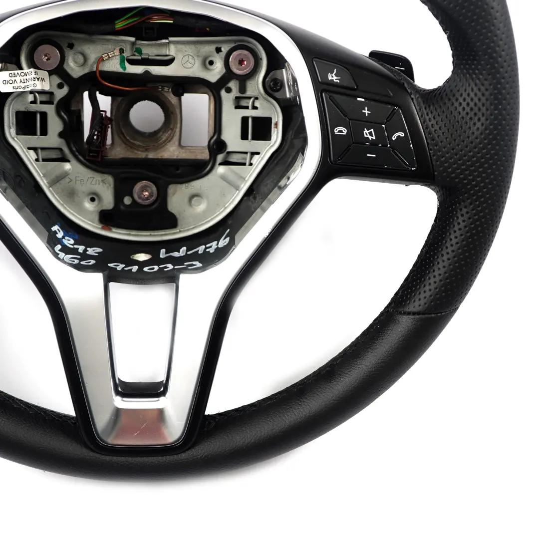 Steering Wheel Mercedes W176 W246 NEW Black Leather Black Threads Paddle Shift to with Part number A2184609103 Steering Wheel Mercedes W176 W246 NEW Black Leather Black Threads Paddle Shift - SKU A2184609103-3 - Part number A2184609103