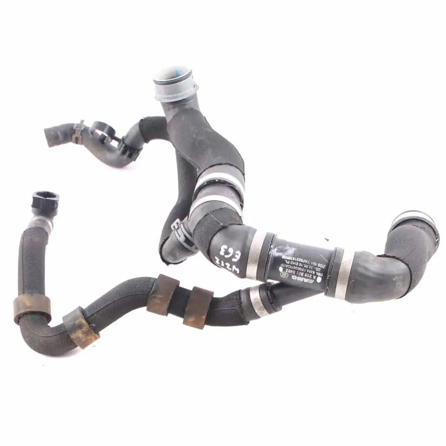 Upper Coolant Hose Mercedes W212 W218 E 63 AMG Engine Radiator Right O/S Hose to with Part number A2185010482 Upper Coolant Hose Mercedes W212 W218 E 63 AMG Engine Radiator Right O/S Hose - SKU A2185010482 - Part number A2185010482