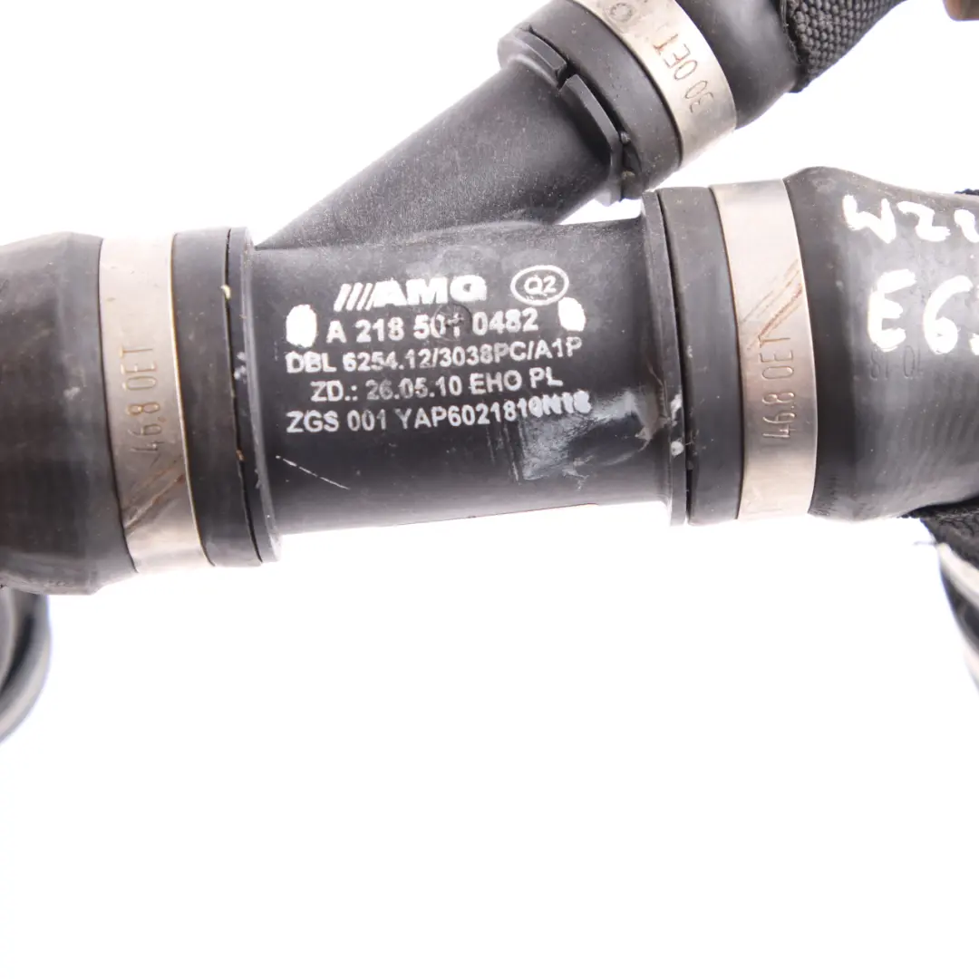 Upper Coolant Hose Mercedes W212 W218 E 63 AMG Engine Radiator Right O/S Hose to with Part number A2185010482 Upper Coolant Hose Mercedes W212 W218 E 63 AMG Engine Radiator Right O/S Hose - SKU A2185010482 - Part number A2185010482