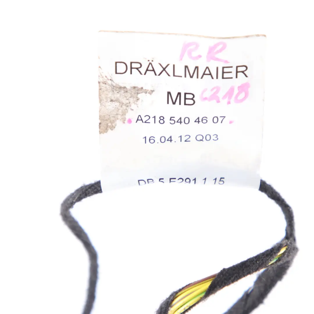 W218 Rear Door Harness Loom Wiring Left Right N/O/S to Mercedes CLS with Part number A2185404607 Mercedes CLS W218 Rear Door Harness Loom Wiring Left Right N/O/S - SKU A2185404607 - Part number A2185404607